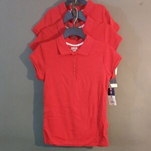 3pk NWT IZOD Approved Schoolwear Red Polo Shirt Size: M(10/12) Girls
